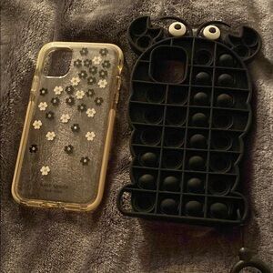 Kate Spade Clear and Gold Floral Phone Case plus pop it case iPhone 11